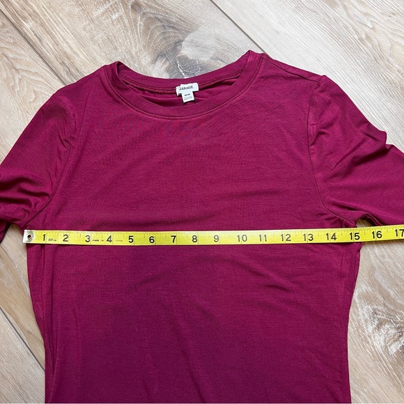 GARAGE Smooth Long Sleeve Crewneck Top. Sour Cherry. Size Medium. New With Tags. - Picture 7 of 10